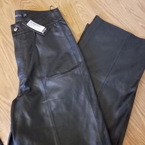 Nasty Gal real leather wide leg trouser